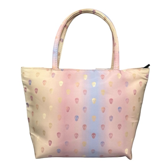 Betsey Johnson NWT Pink Metallic Skull Design Insulated Tote Bag (P166) - Picture 2 of 6